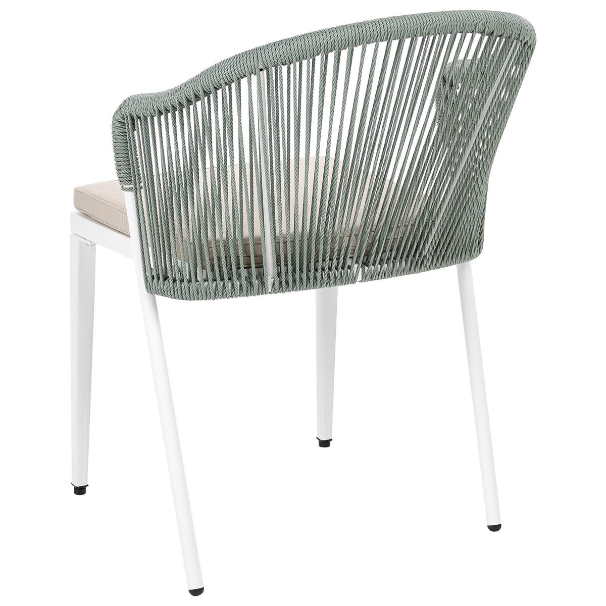STUHL 2er-Set und Sitzkissen Metall Grün Paranea - Beige/Weiß, Metall (46/80/47cm) - Beliani