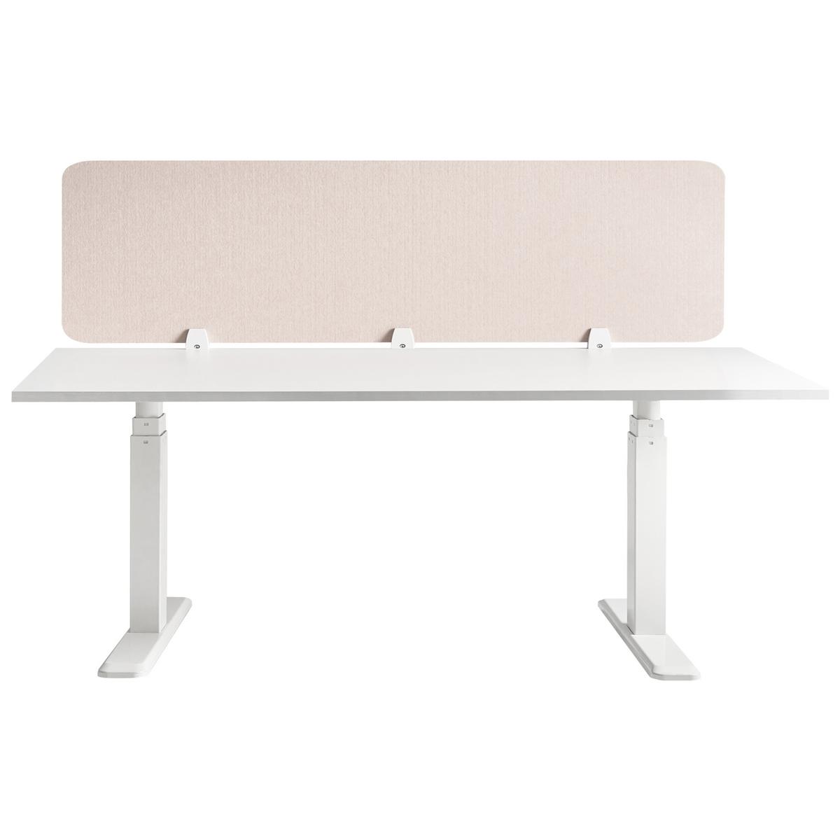 SCHREIBTISCHTRENNWAND 180/50 cm Beige Split - Beige, Textil (180/50/1cm) - Beliani