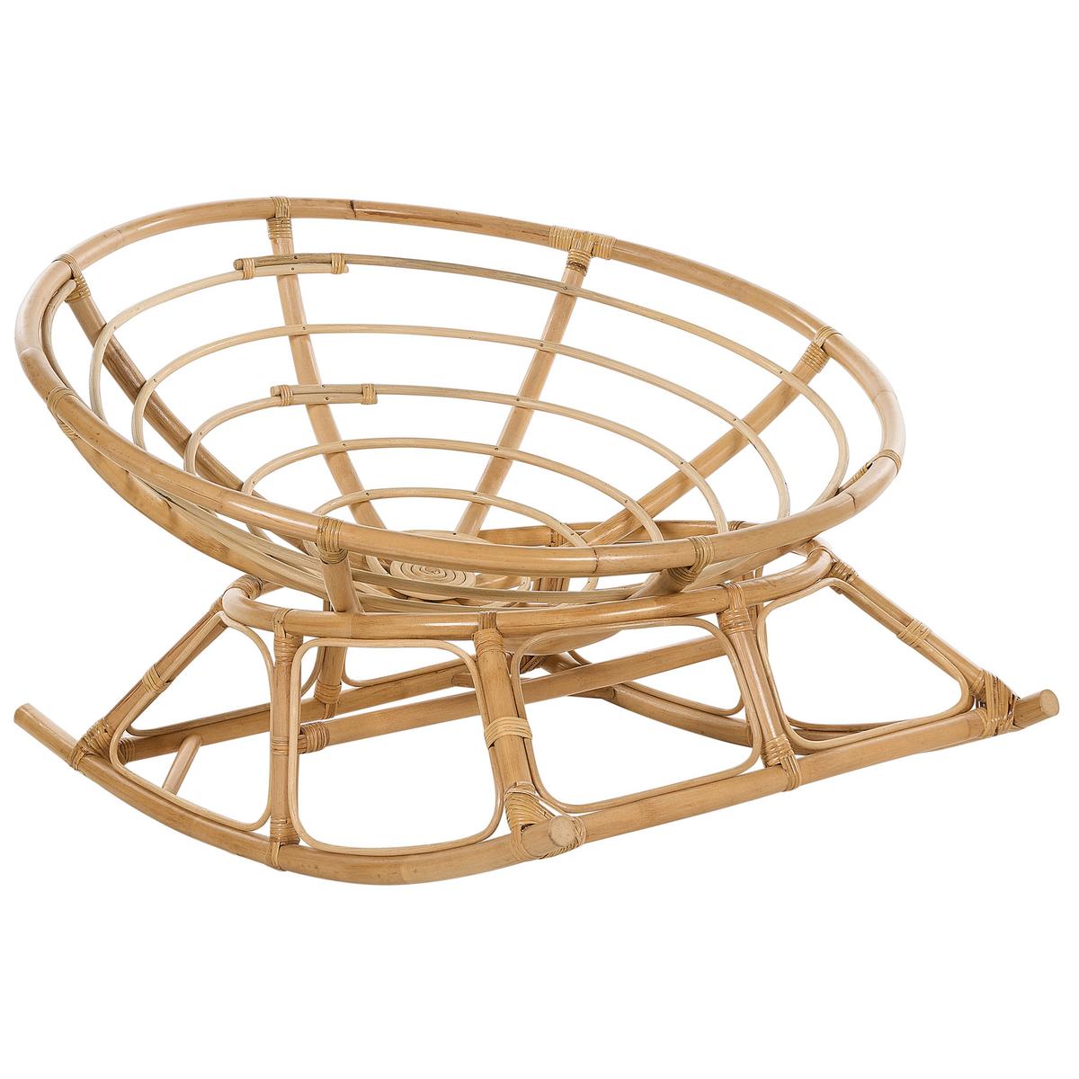 SCHAUKELSTUHL 2er-SET Rattan naturfarben/hellbeige Orvieto - Beige/Naturfarben, Naturmaterialien (110/72/108cm) - Beliani