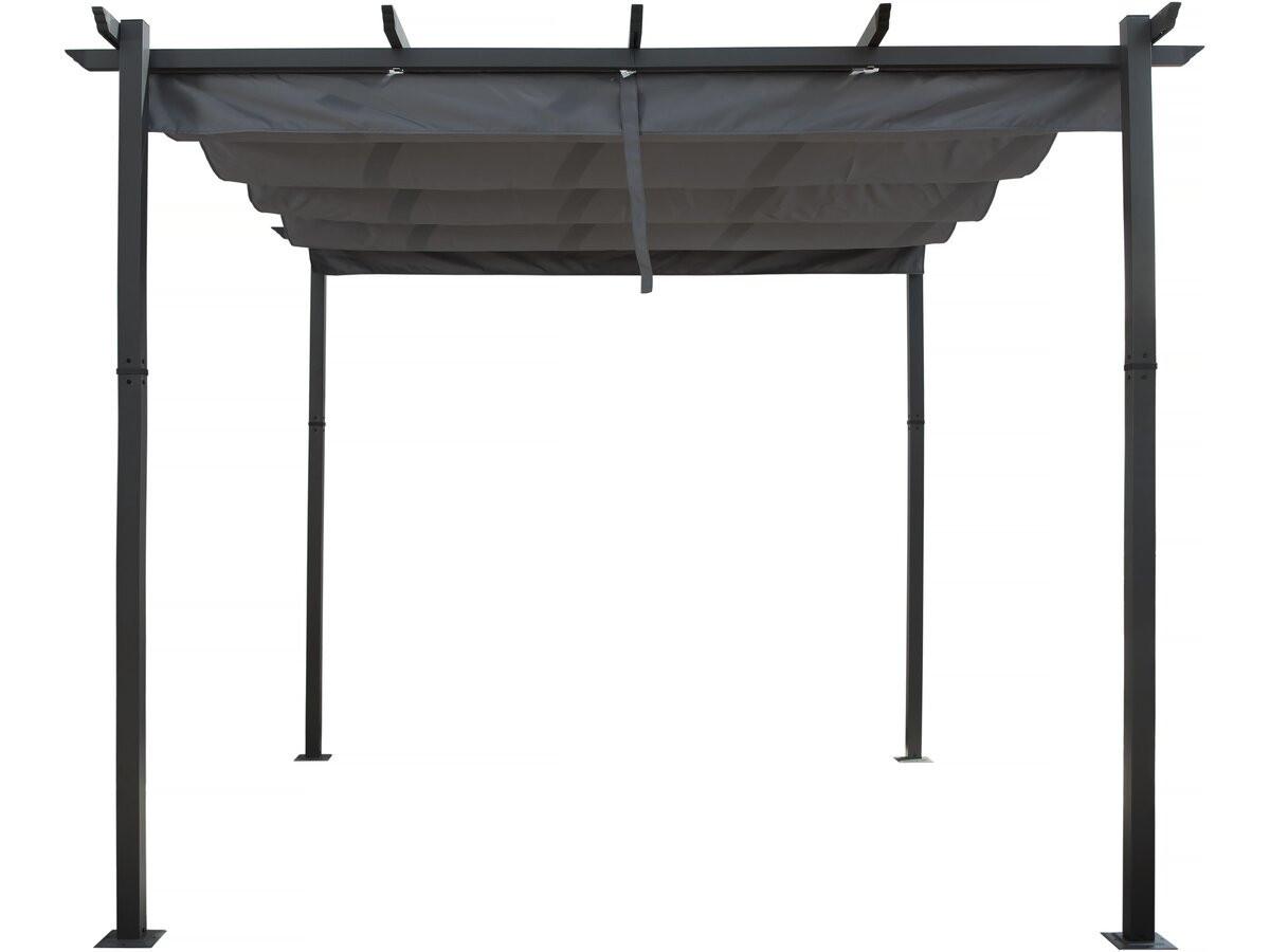 PERGOLA - MARKISE pergola en aluminium avec toit rétractable - 3 x 3 m - gris Grau - Grau, Metall (295/231/395cm) - Habitat Garten