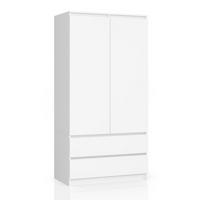 KLEIDERSCHRANK Weiß 180/90/51 - Weiß, Holzwerkstoff (90/180/51cm) - RAUMHIRSCH FURNITURE