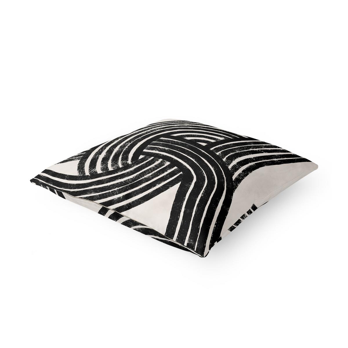 DEKOKISSEN Knoten schwarz 50/50 cm - Beige, Textil (50/50/10cm) - Bilderwelten