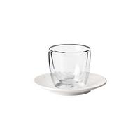 ESPRESSOGLAS MIT UNTERTASSE Manufacture Rock weiß 70 ml - Weiß, Glas/Keramik (0.07L) - Villeroy & Boch