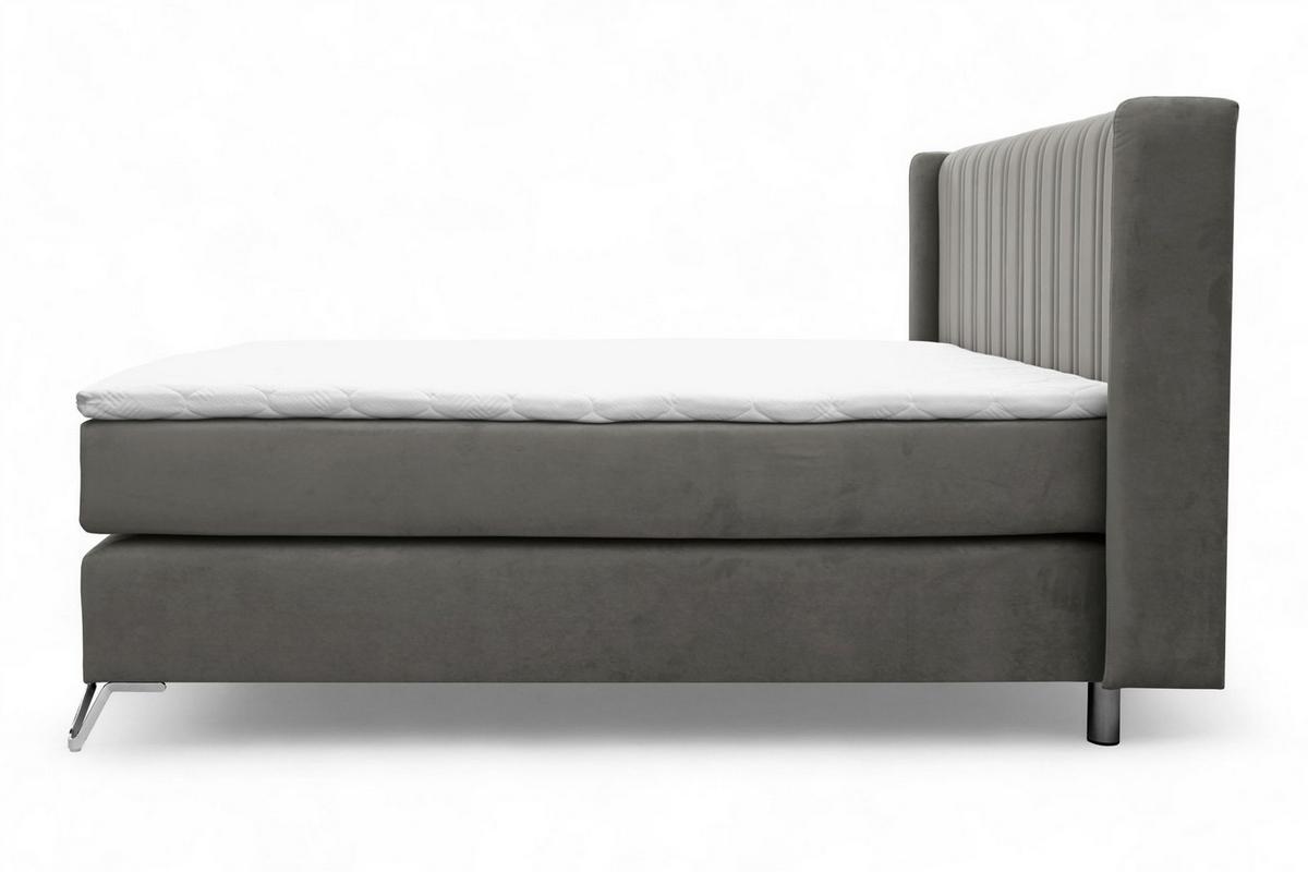 BOXSPRINGBETT Agnus - Dunkelgrau, Holzwerkstoff/Textil (200/200cm) - Fun Möbel