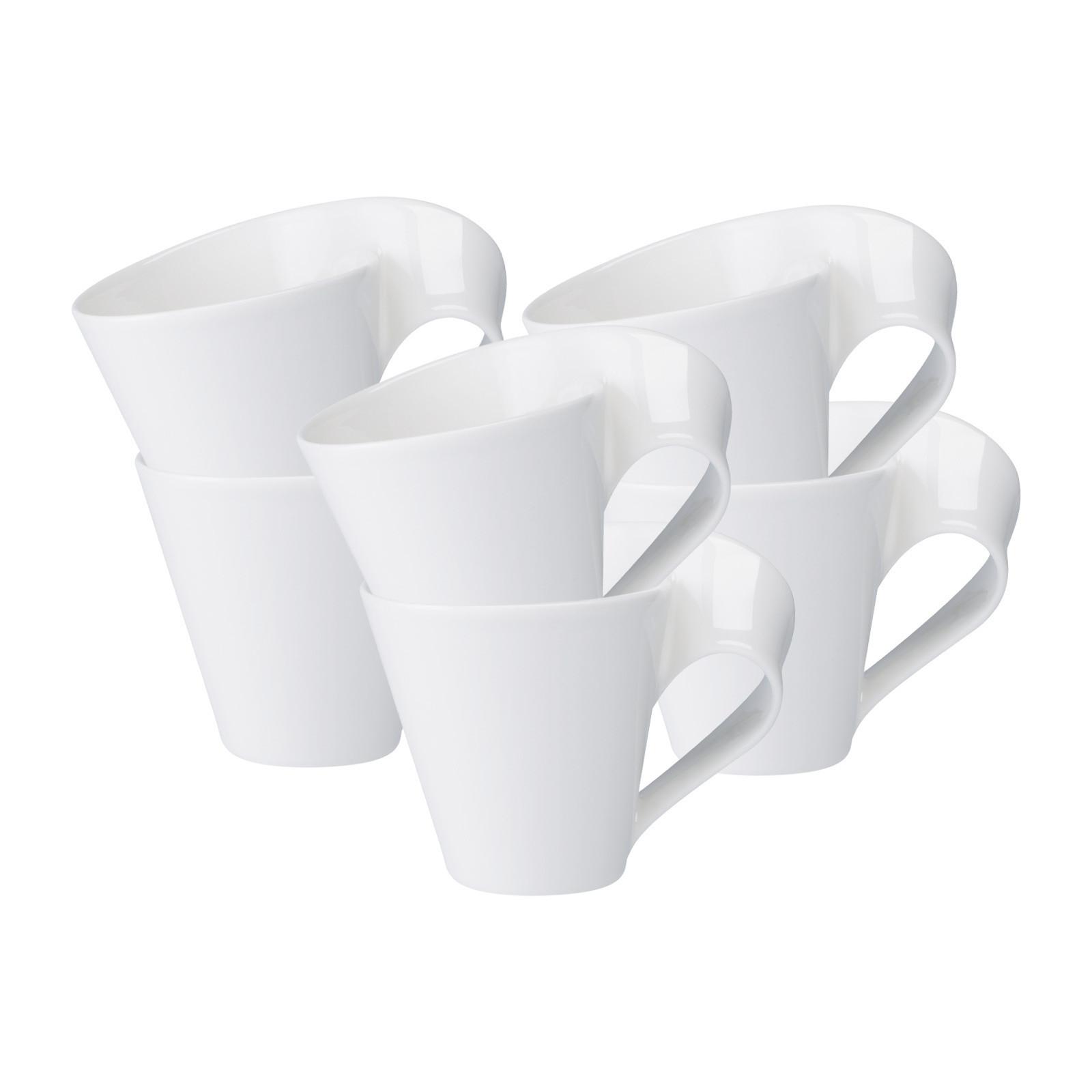 CAFFÈ BECHER MIT HENKEL NewWave weiß 250 ml 6er Set - Weiß, Keramik (0.25L) - Villeroy & Boch