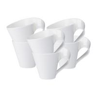 CAFFÈ BECHER MIT HENKEL NewWave weiß 250 ml 6er Set - Weiß, Keramik (0.25L) - Villeroy & Boch