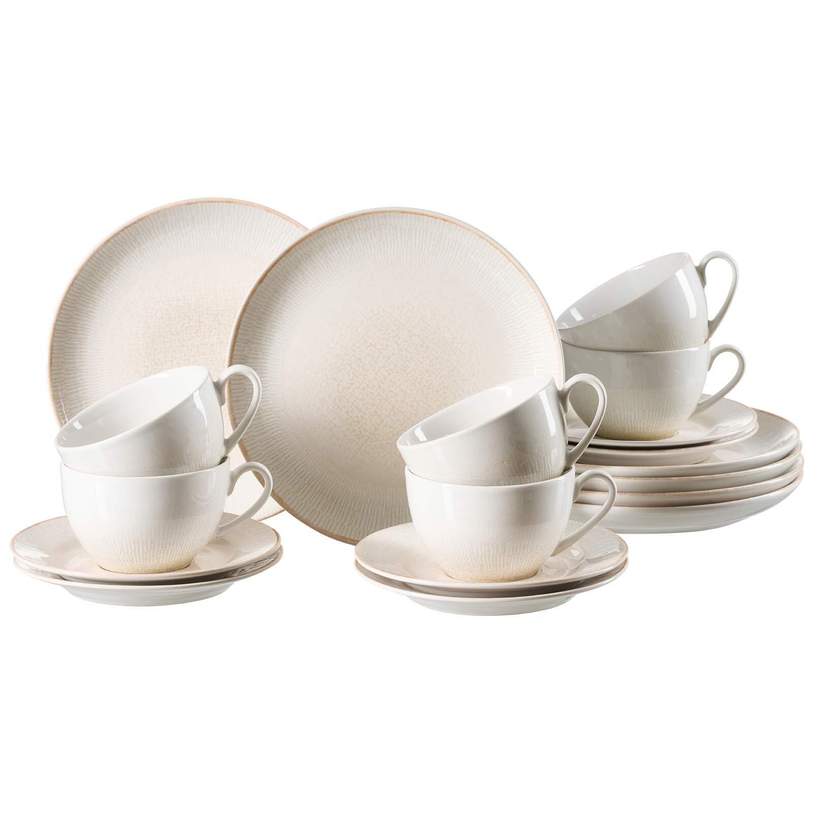 KAFFEESERVICE Cara beige 18-tlg. - Beige, Keramik (2/2/2cm) - Ritzenhoff Breker