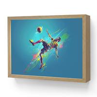 NACHTTISCHLAMPE MIT AKKU Fußballer - Farbspritzer - Farbenfroh - Ball 40x30 cm - Blau, Holzwerkstoff (8/40/30cm) - OnlyWow