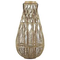 LATERNE Heller Holzfarbton Tonga - Hellbraun, Holz (39/77/39cm) - Beliani