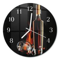 WANDUHR aus Glas Ø30 cm - Alkohol - Schwarz, Glas (30/30/0.4cm) - TULUP