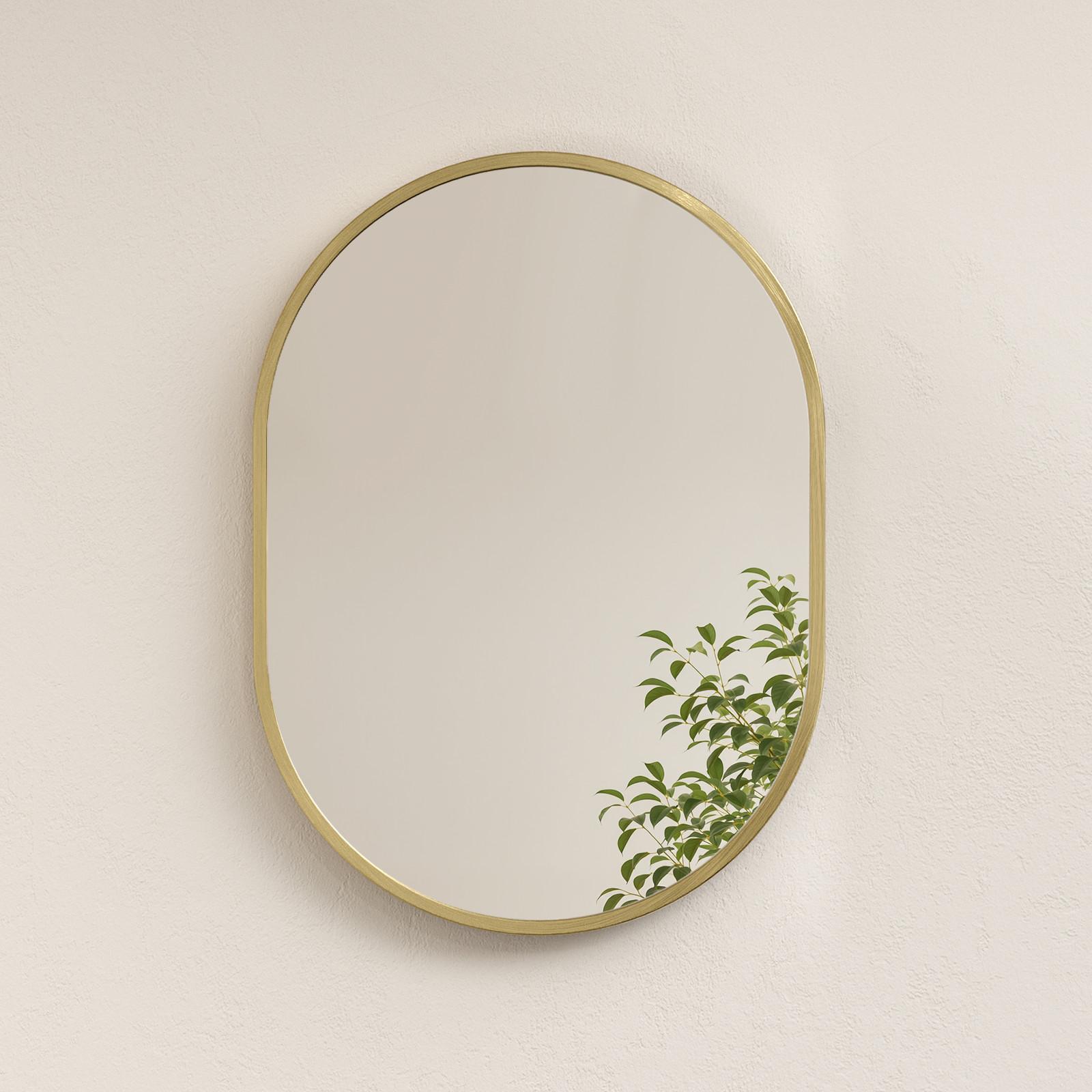 WANDSPIEGEL Glasspiegel Oval Gold 70/50/2 cm - Goldfarben, Glas (50/70/2cm) - EMKE