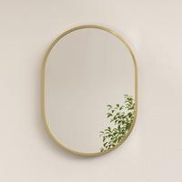 WANDSPIEGEL Glasspiegel Oval Gold 70/50/2 cm - Goldfarben, Glas (50/70/2cm) - EMKE