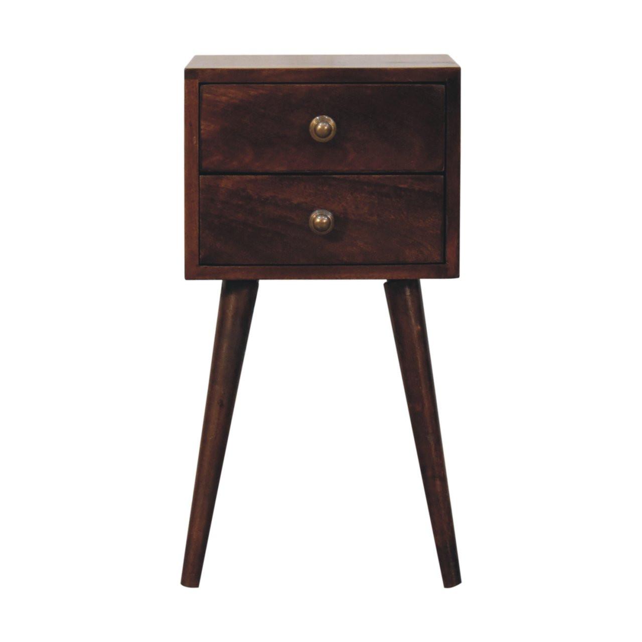 NACHTTISCH California Walnuss-Finish, 2 Schubladen, Dunkelbraun - Dunkelbraun, Holz (30/57/30cm) - Artisan Furniture