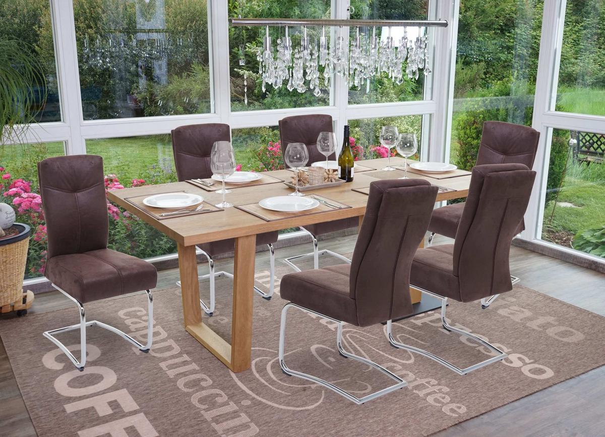 ESSZIMMERSTUHL Braun 6er-Set - Braun, Textil (46/105/60cm) - MCW