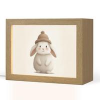 NACHTTISCHLAMPE Kaninchen - Hut - Ohren - Beige 20x15 cm - Creme, Holzwerkstoff (8/20/15cm) - OnlyWow