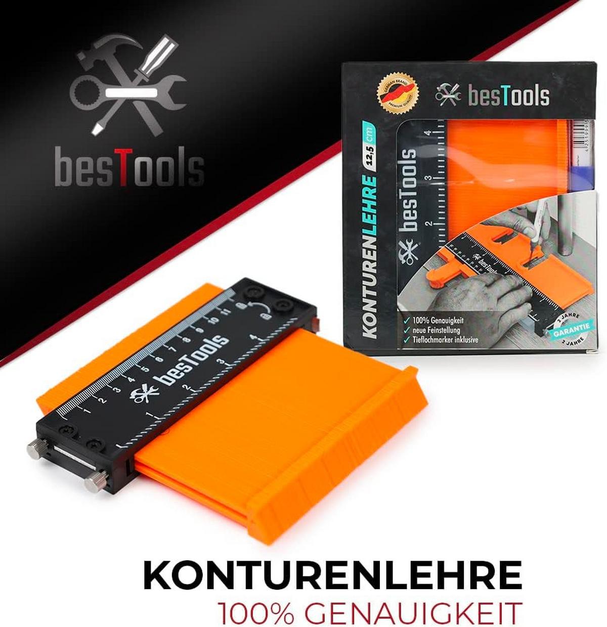 KONTURENLEHRE 12,5 cm - Orange, Kunststoff (16/14/2cm) - bestTools