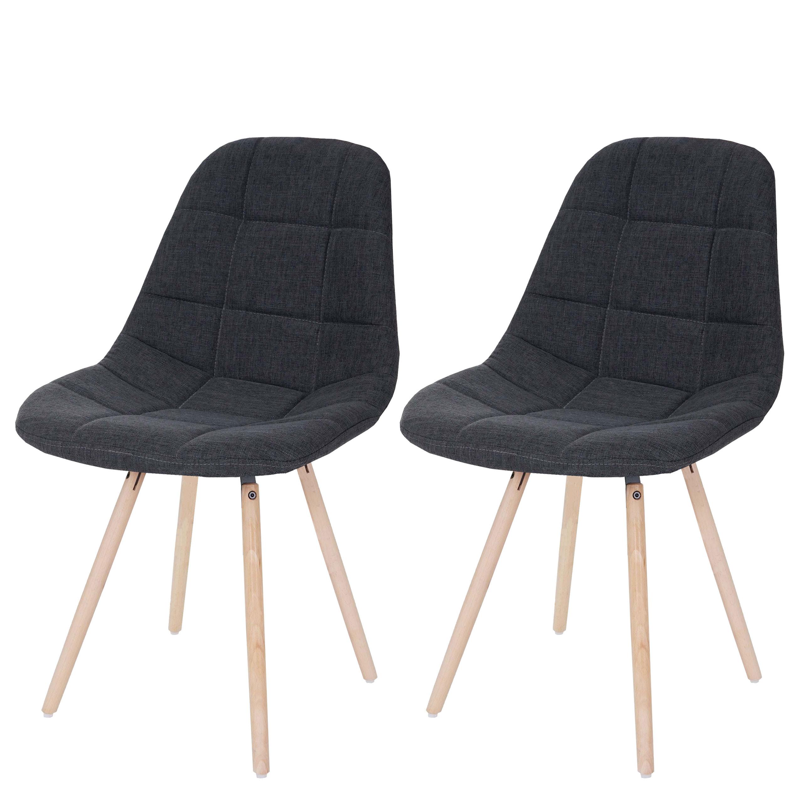 ESSZIMMERSTUHL I Anthrazit 2er-Set - Dunkelgrau/Anthrazit, Textil (47/82/53cm) - MCW