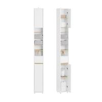 HOCHSCHRANK schmal Badschrank Weiß-Natur 20x180x20cm - Weiß/Naturfarben, Holzwerkstoff (20/180/20cm) - SoBuy