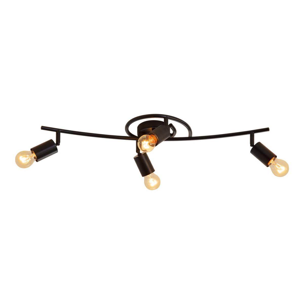 DECKENSTRAHLER Leighton 4-flammig 67/10/20cm - Schwarz, Metall (67/10/20cm) - Nettlife