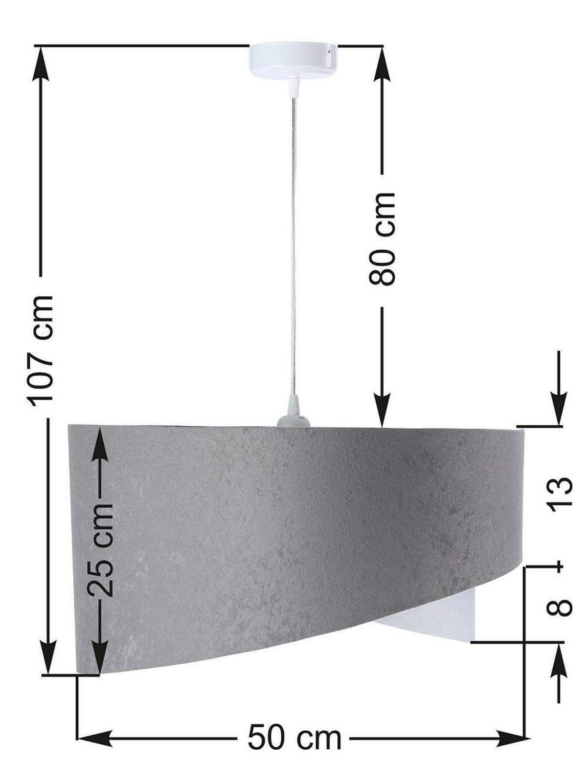 HÄNGELEUCHTE Grau 50/23 cm - Weiß/Grau, Kunststoff (50/1.3/23cm) - ONZENO