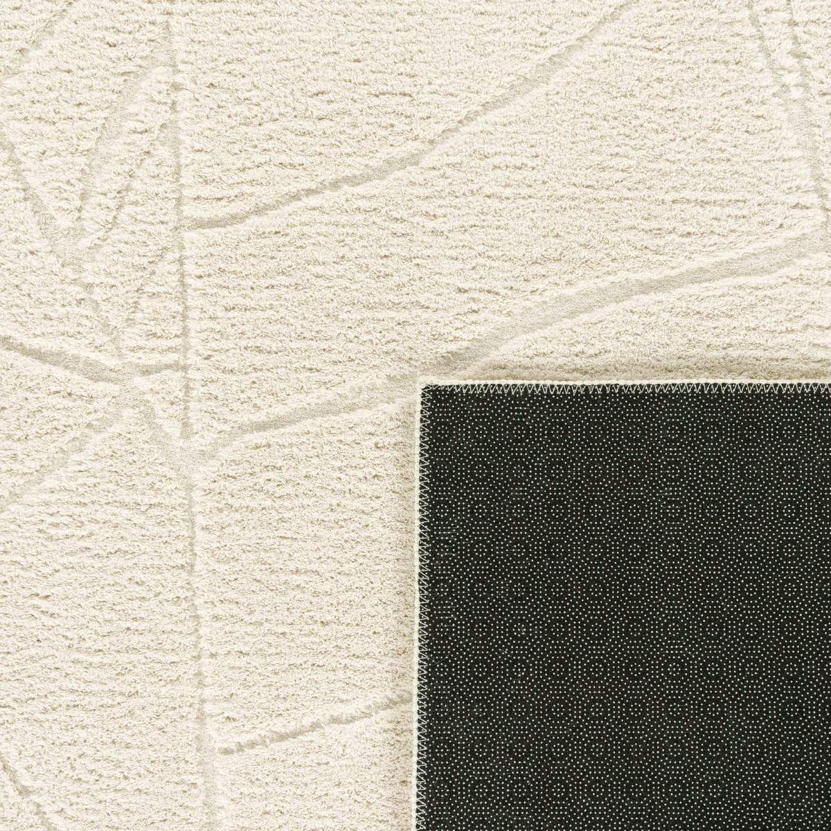 KURZFLORTEPPICH, mit Struktur, aus Polyester, Florhöhe 12 mm, Creme, 80 x 150 cm - Beige, Textil (150/80cm) - KADIMA DESIGN