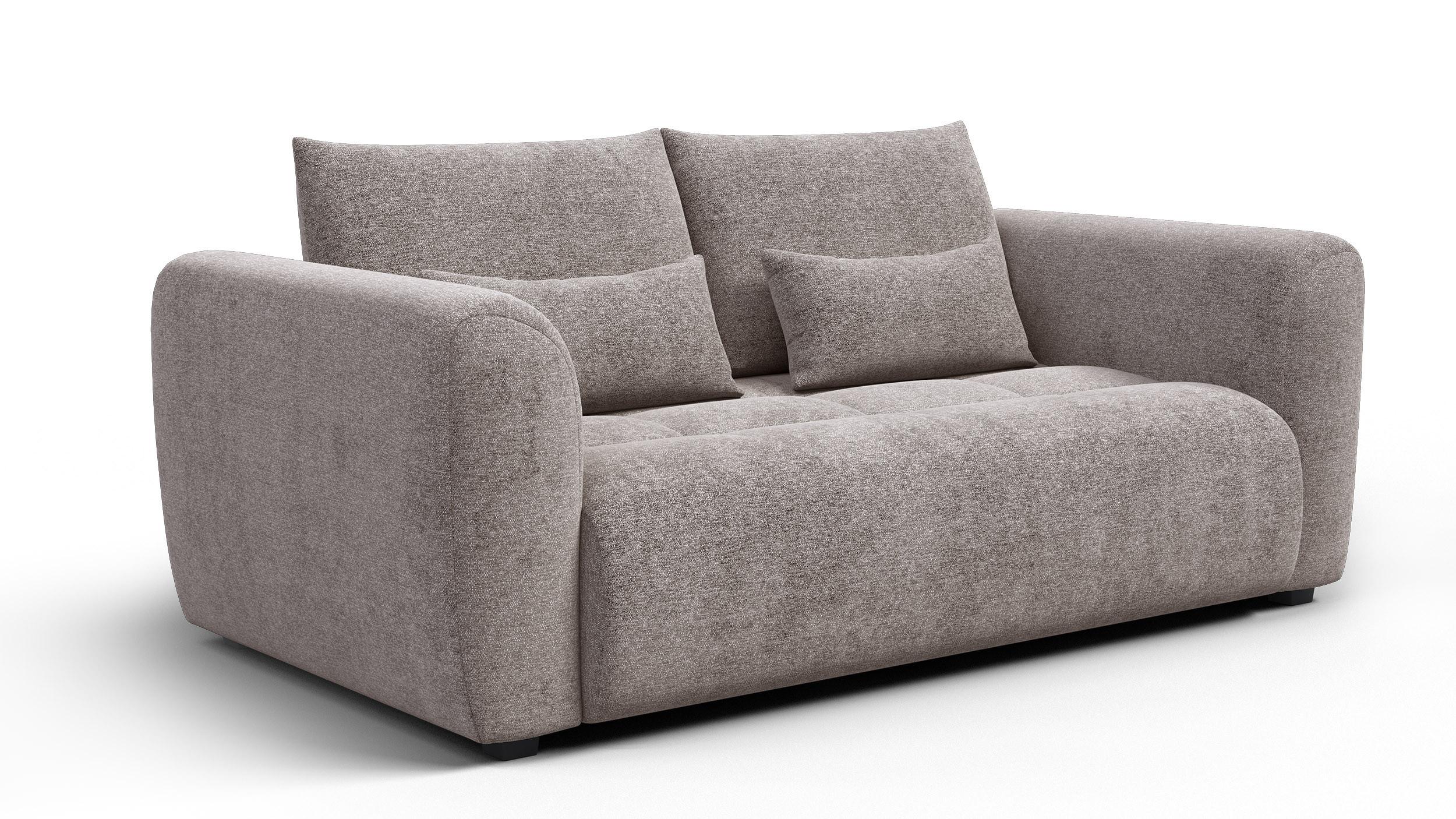 SOFA SORENO 3-Sitzer, dunkelbeige - Beige/Schwarz, Holz/Textil (214/94/114cm) - Wozimo