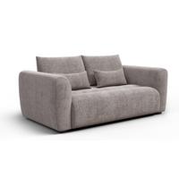 SOFA SORENO 3-Sitzer, dunkelbeige - Beige/Schwarz, Holz/Textil (214/94/114cm) - Wozimo