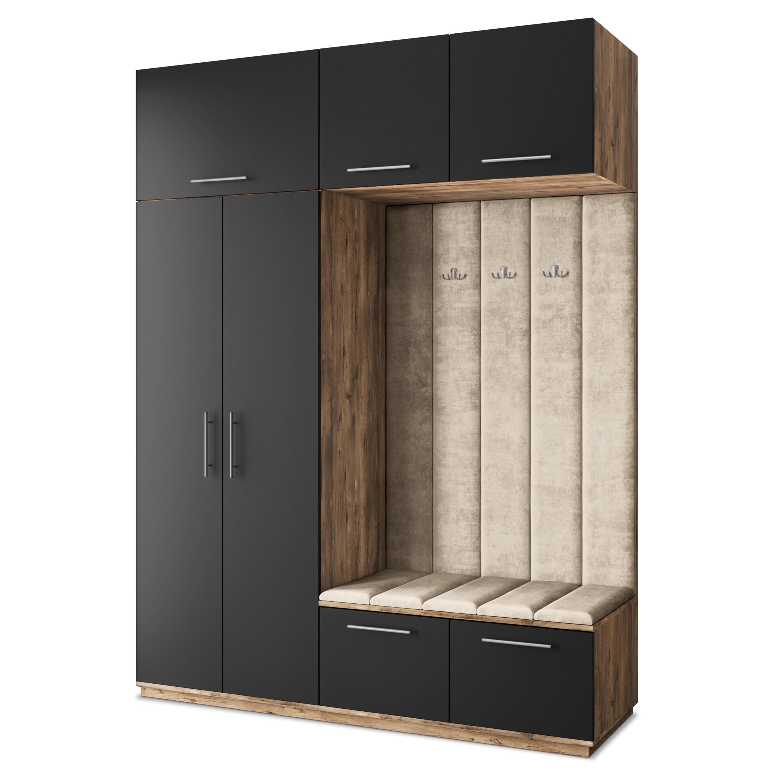 GARDEROBENSCHRANK REMA 180/240/60 cm Modern Eichefarben - Eichefarben/Beige, Holzwerkstoff (180/240/60cm) - MASSENO