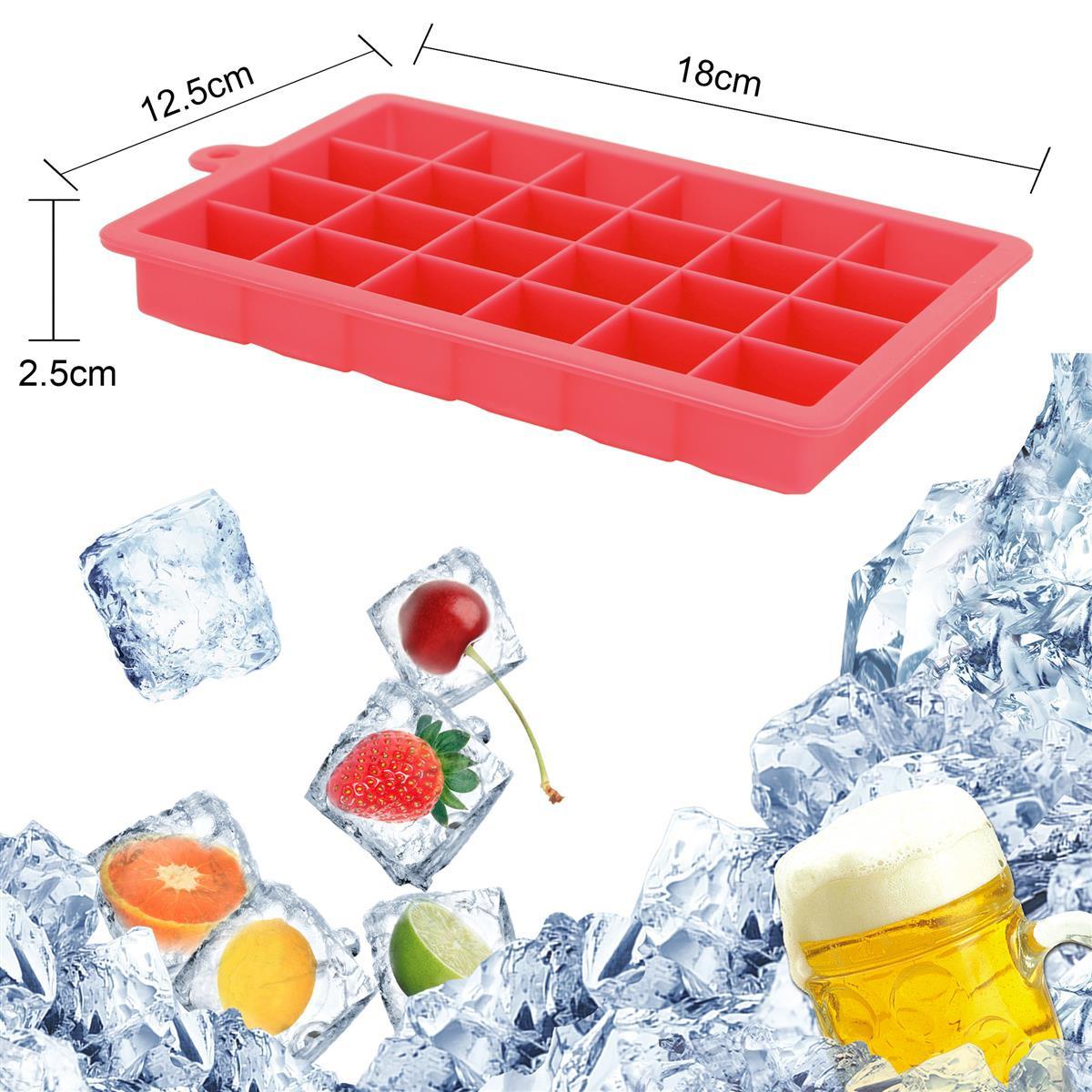 EISWÜRFELFORM 2er Set - Rot, Kunststoff (13/2.5/18cm) - Intirilife