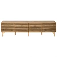 TV-LOWBOARD Holzoptik 180cm mit 4 Lamellentüren für TVs bis 75 Zoll - Naturfarben, Holzwerkstoff (180/46/40cm) - Urban Meuble