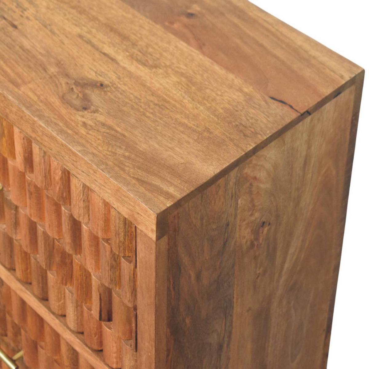 KOMMODE Golden-Teak-Finish, 3 Schubladen, Hellbraun - Braun, Holz (35/87/83cm) - Artisan Furniture