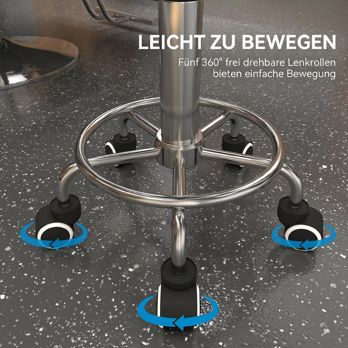 SALONSTUHL Kunstleder Schaumstoff Weiß - Chromfarben/Weiß, Kunststoff/Metall (42/64/42cm) - Vinsetto