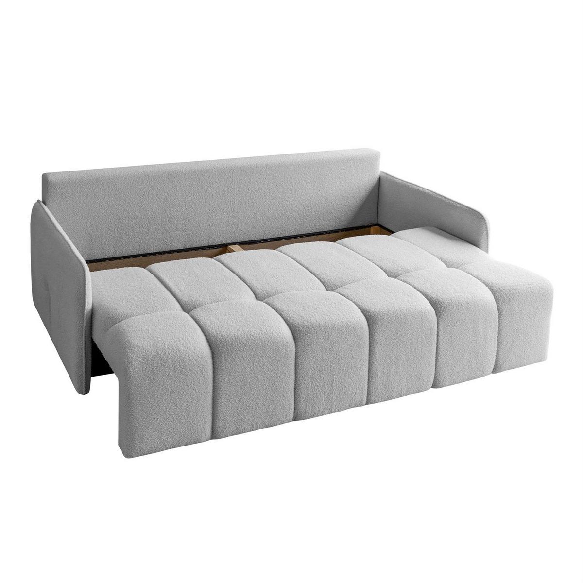 SCHLAFSOFA Morena, zweisitzig, mit Schlaffunktion, Quelle 83 - Hellgrau, Textil (207/90/90cm) - Lookway