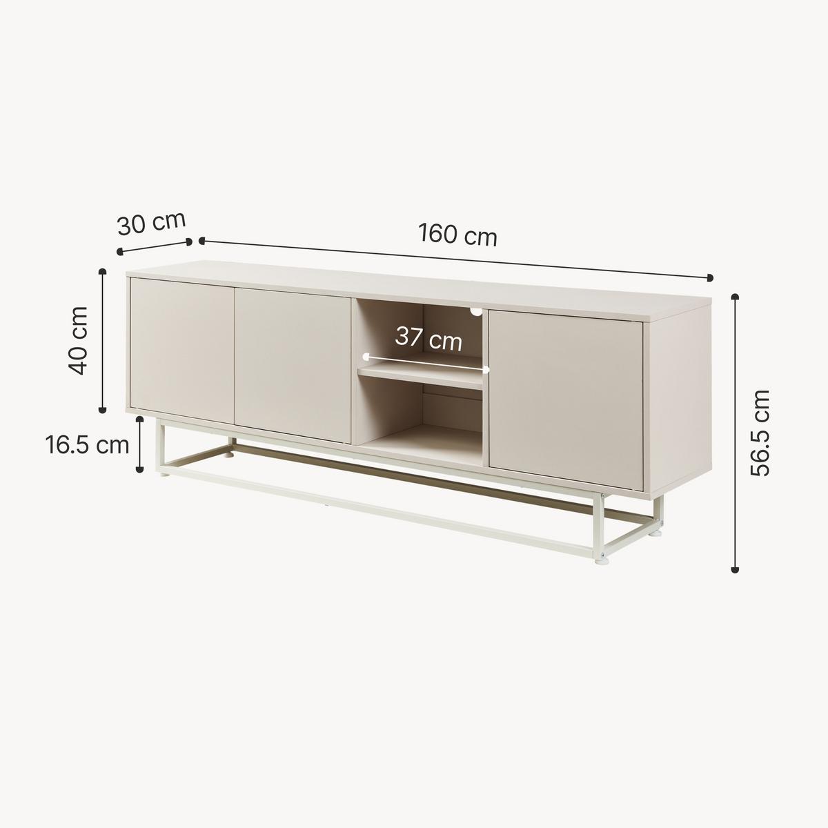 SIDEBOARD Boxholm - Beige, Holzwerkstoff/Metall (160/56.5/30cm) - [en.casa]