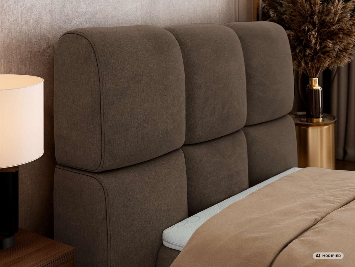 BOXBETT NIRA 90/200 - Braun Velvet - Topper T25 - H3 - Schwarz/Braun, Kunststoff/Textil (90/200cm) - MKS