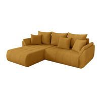 ECKSOFA mit Schlaffunktion Ottomane Links TOKO-L 277x194x86 Senfgelb Cord - Dunkelgelb/Schwarz, Holzwerkstoff/Kunststoff (277/194cm) - ALTDECOR