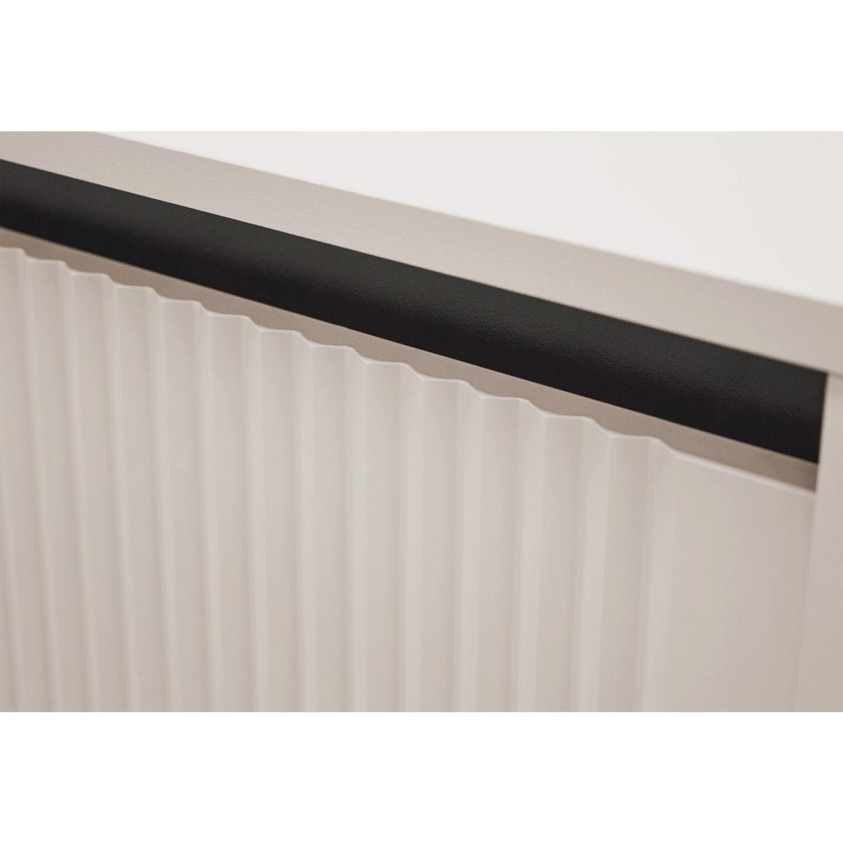 VITRINE Osaka Sandbeige 2-türig 56 cm - Beige/Schwarz, Holzwerkstoff/Metall (55.8/205/40cm) - Selsey