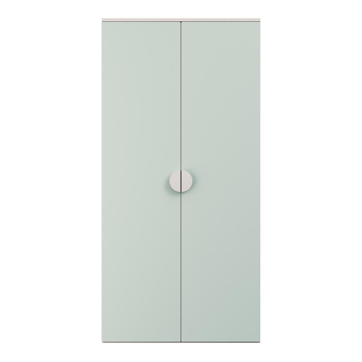 KINDERKLEIDERSCHRANK Sandnes II. - Weiß/Mintgrün, Holzwerkstoff (40/123/60cm) - [en.casa]