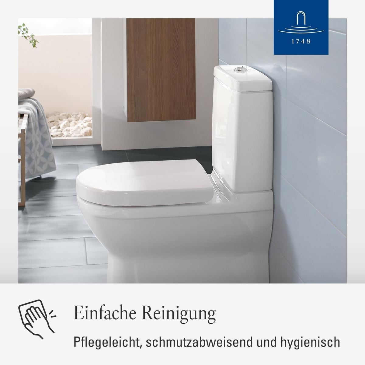 WC-SITZ O.novo weiß 423 x 368 x 51 mm - Weiß, Kunststoff (36.8/5.1/42.3cm) - Villeroy & Boch