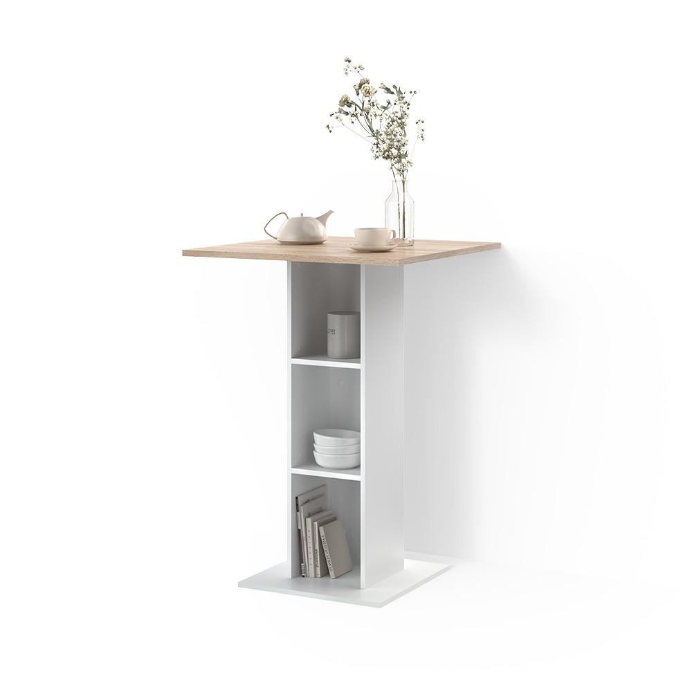 BARTISCH Regusa Weiß/Sonoma 75 x 75 cm - Weiß/Sonoma Eiche, Holzwerkstoff (75/75/106cm) - Livinity®