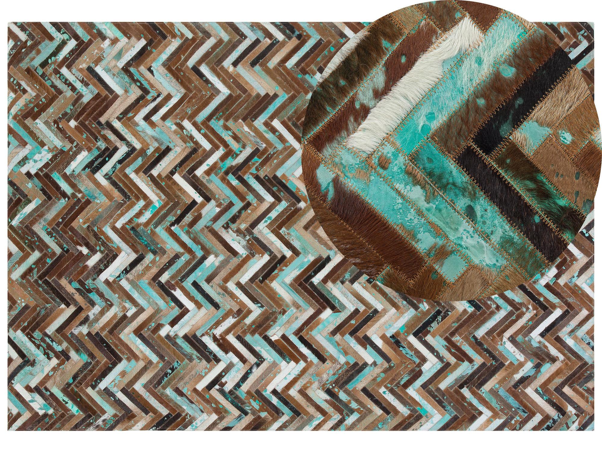 KURZFLOR-TEPPICH Amasya 230/160 cm - Multicolor, Fell (160/230cm) - Beliani