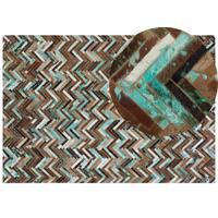 KURZFLOR-TEPPICH Amasya 230/160 cm - Multicolor, Fell (160/230cm) - Beliani