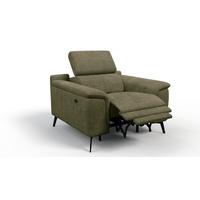 SESSEL FIERO mit Relaxfunktion, olivgrün - Schwarz/Olivgrün, Holzwerkstoff/Textil (114/82/103cm) - Wozimo