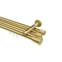 GARDINENSTANGE INNENLAUF Siteno Sitra 480 cm (geteilt in 3 x 160 cm), 3-läufig, 20 mm Ø Messing-Optik - Messingfarben, Metall (480cm) - INTERDECO