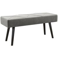 BETTBANK mit X-Muster, in Samtoptik, bis 120 kg Belastbar, Grau - Grau, Kunststoff (36/45/100cm) - HOMCOM