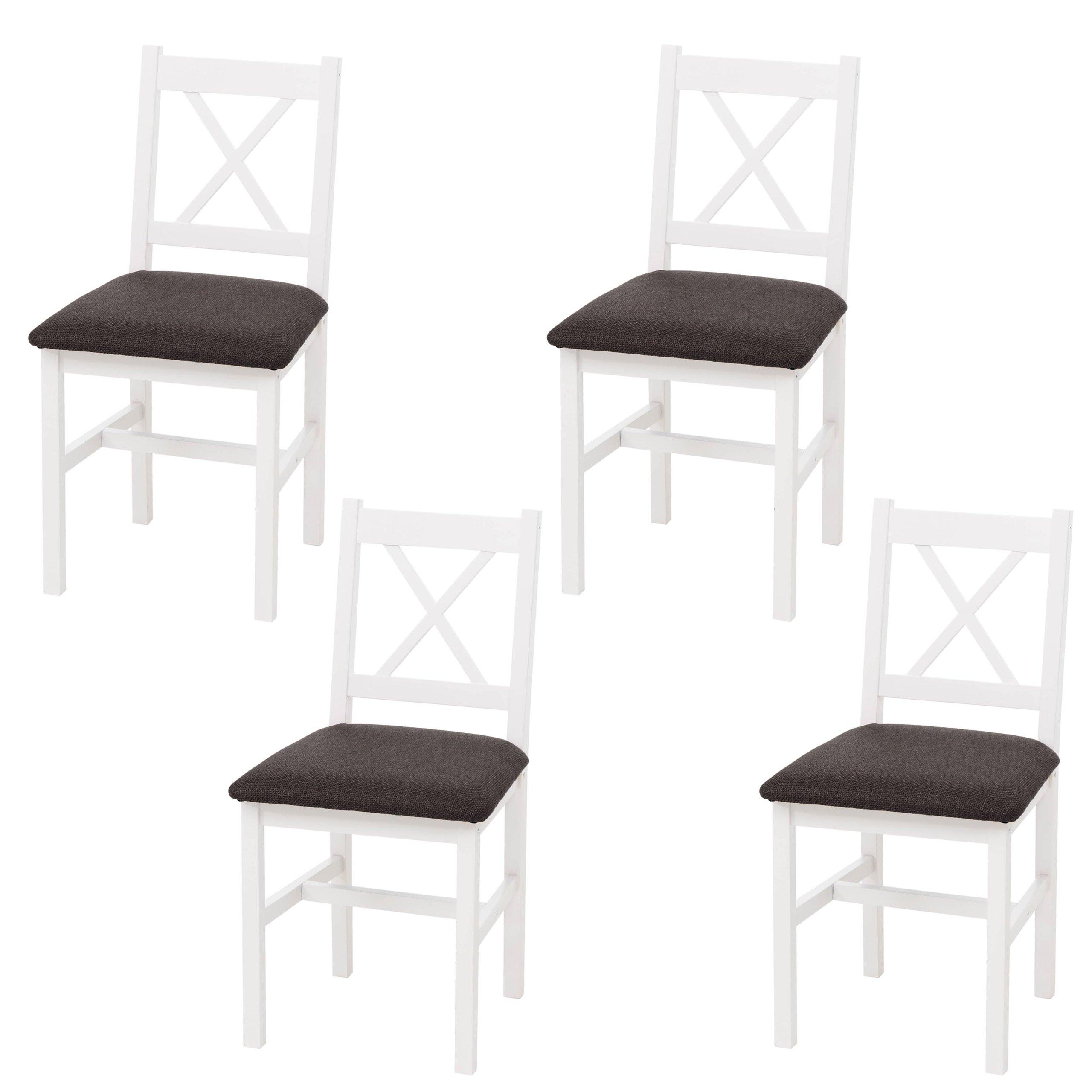 ESSZIMMERSTUHL Weiß, Schwarz 4er-Set - Schwarz/Weiß, Holz (43/85/44cm) - MCW