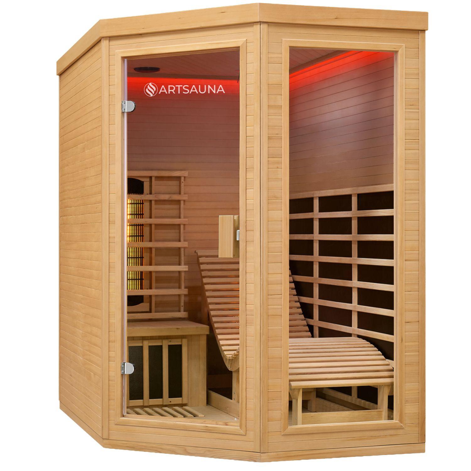 INFRAROTKABINE Esbjerg mit Triplex-Heizsystem & Hemlockholz - Naturfarben, Holz (130/190/190cm) - Artsauna