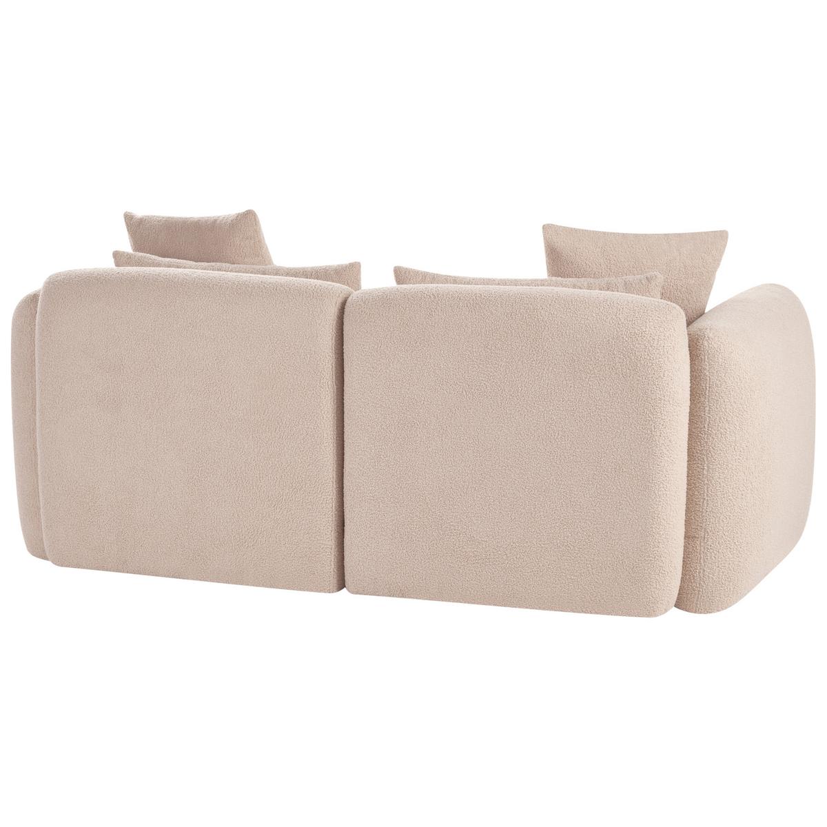 3-SITZER-SOFA Bouclé Beige Ekenes - Beige, Textil (182/72/90cm) - Beliani