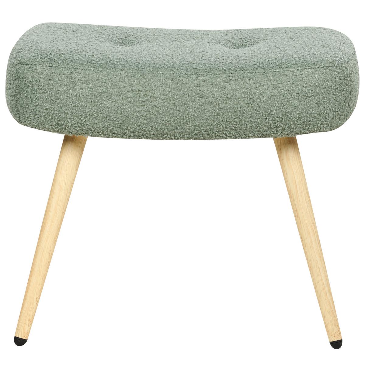 SESSEL Bouclé hellgrün mit Hocker Vejle - Hellbraun/Grün, Textil (67/95/52cm) - Beliani