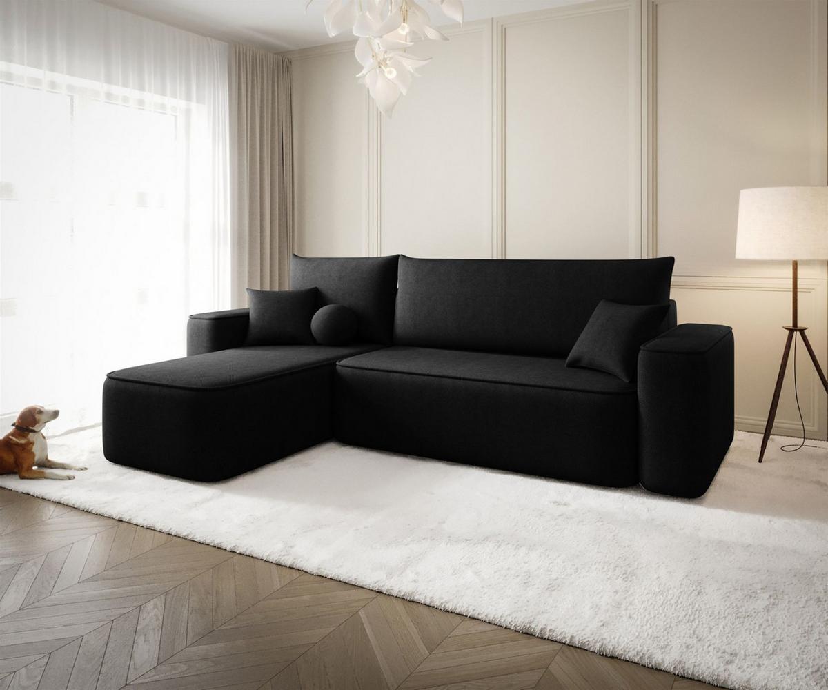 ECKSOFA Agepo In Curio - Schwarz, Holzwerkstoff/Textil (250/150cm) - Fun Möbel